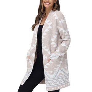 Frye Ladies' Patterned Cardigan Sweater Olive Green